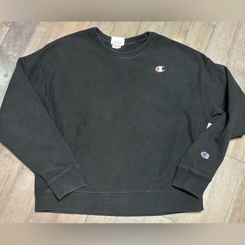 Champion Reverse Weave Women’s Crewneck Sweatshirt Black XL GF750